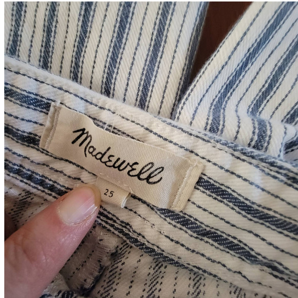 Madewell Pants 25 Emmett Wide Leg Cropped Pants Striped H7247 - Picture 6 of 6